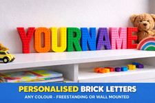 Listing image for Lego Brick Letters A to Z – Personalised Name Sign – Freestanding or Wall Mount