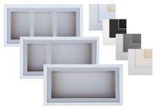 Listing image for 3D Box 15"x8" White Deep Wood Picture Photo Cast Craft Music Memorabilia Frame