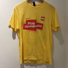 Listing image for Lego play unstoppable Gildan T-Shirt yellow Lego Promo females into lego