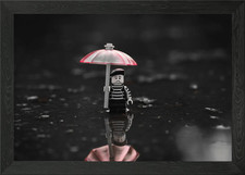 Listing image for Lego Figure with Umbrella Framed Wall Art Poster Canvas Print Picture