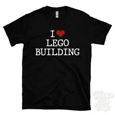Listing image for I LOVE LEGO BUILDING T-SHIRT heart toys sets creativity educational hobby & cool