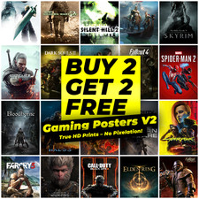 Listing image for Gaming Posters V2 | Video Game Wall Art Prints | Vertical A2 A3 A4 | Room Decor