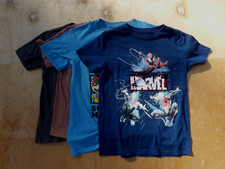 Listing image for Size Medium (8) Boys Superhero Cartoon T-Shirt Set Marvel Mario Minecraft Blue