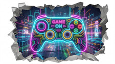 Listing image for 3D Smashed Wall Neon Controller Bladerunner Wall Sticker Room Gaming Wall Art