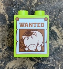Listing image for Lego Duplo Wanted Poster Of Ham Brick. Toy Story.